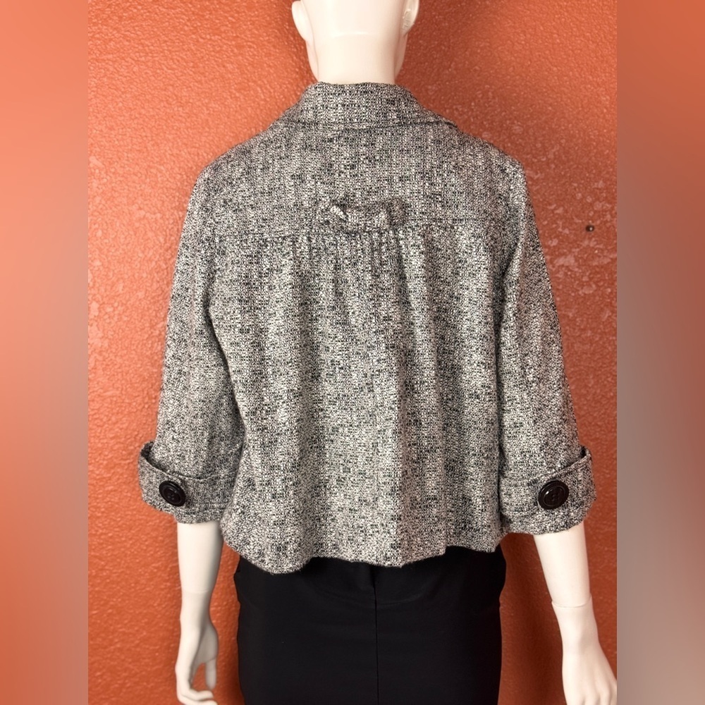 Jolt Coat Jacket Sz XL Cropped Oversized Buttons Pockets Black & White Y2K Style